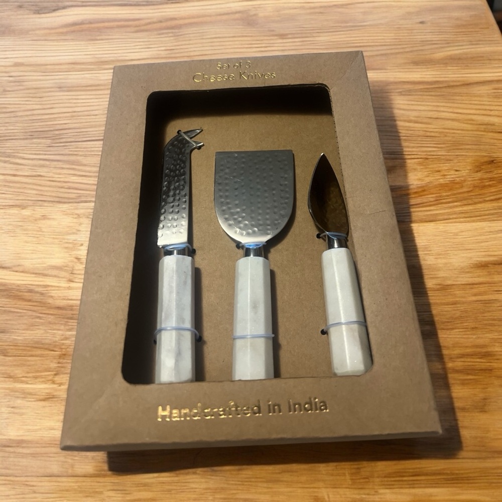 NEW in box Silver and White Kitchen Tool Set with Chef's Knife